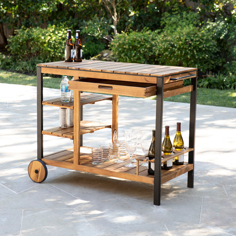 Image of Sleek outdoor bar cart w/ storage Image 1