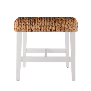 Standerson White Woven Coffee Table Bench