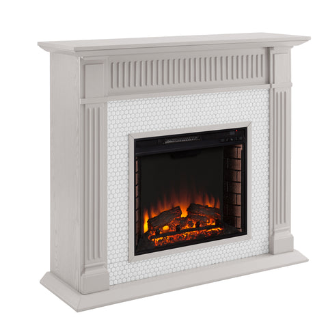 Image of Fireplace mantel w/ ceramic tile surround Image 10