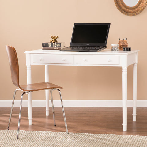 Image of Writing 2-Drawer Desk – Crisp White