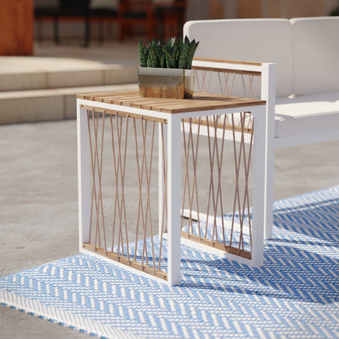 Image of Slatted outdoor end table Image 1