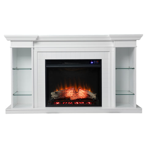 Image of Electric fireplace curio w/ storage Image 3