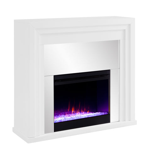 Image of Stadderly Contemporary Mirrored Color Changing Fireplace