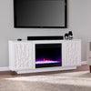 Low-profile media cabinet w/ color changing fireplace Image 1