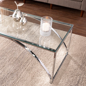 Stevenly Glass-Top Cocktail Table