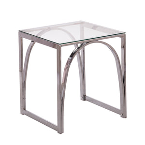 Stevenly Square Glass-Top End Table