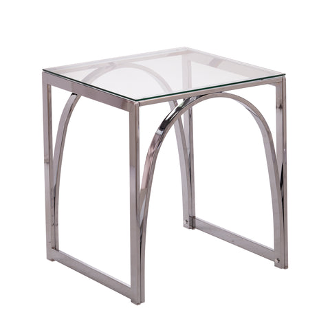 Image of Square side table w/ glass top Image 4