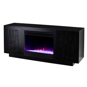 Low-profile media cabinet w/ color changing fireplace Image 4