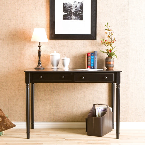 Image of Writing 2-Drawer Desk – Satin Black