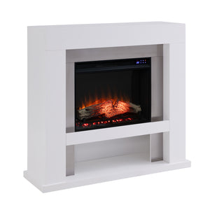 Industrial electric fireplace in contemporary silhouette Image 4