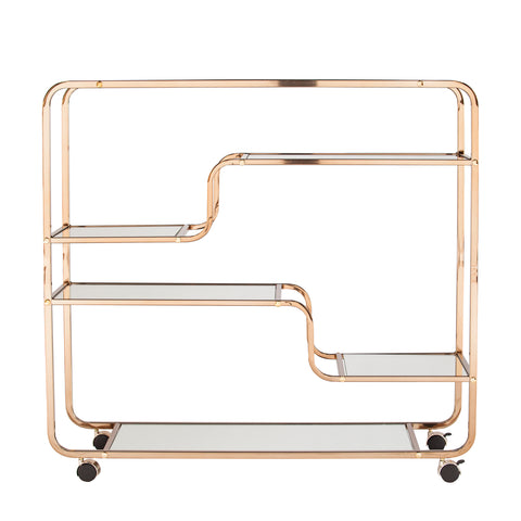 Image of Maylynn Art Deco Mirrored Bar Cart