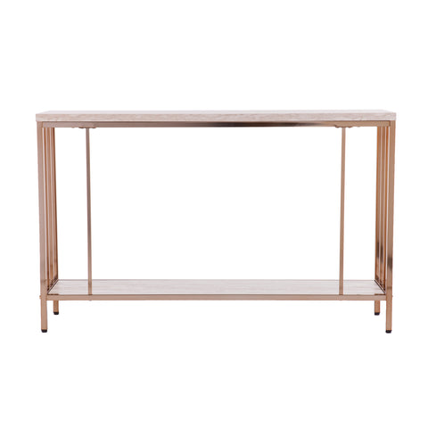 Image of Sophisticated faux stone sofa table Image 7