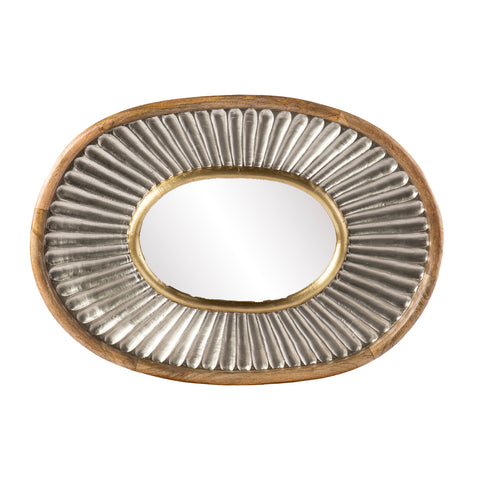 Image of Oval mirror w/ handcrafted frame Image 3