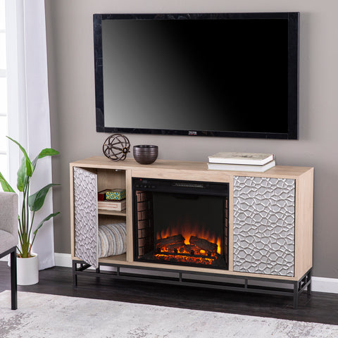 Image of Electric fireplace w/ media storage Image 3