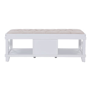 Wyndcliff White Upholstered Storage Bench