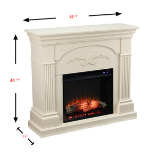 Sicilian Touch Screen Electric Fireplace - Ivory