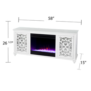 Low-profile media console w/ color changing fireplace Image 7