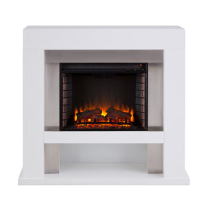 Industrial electric fireplace in contemporary silhouette Image 3