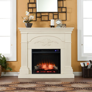 Sicilian Touch Screen Electric Fireplace - Ivory