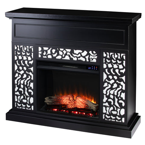 Image of Modern electric fireplace w/ mirror accents Image 5