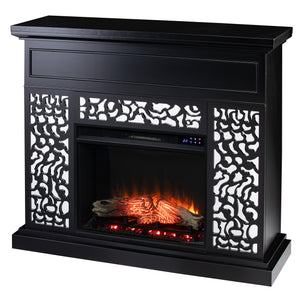 Modern electric fireplace w/ mirror accents Image 5