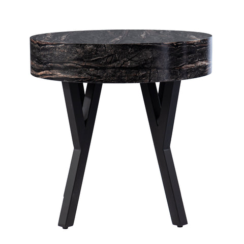 Image of Twemlow Round Faux Marble End Table