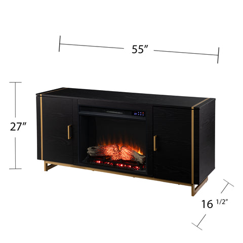 Image of Low-profile media fireplace w/ storage Image 8