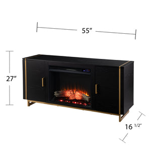 Low-profile media fireplace w/ storage Image 8