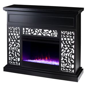 Modern electric fireplace w/ mirror accents Image 5