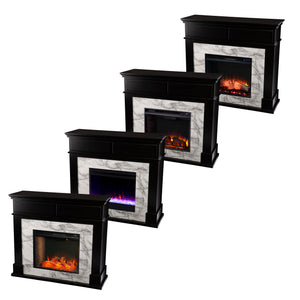 Modern two-tone electric fireplace w/ color changing flames Image 8