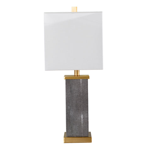 Image of Rectangular table lamp w/ linen shade Image 4