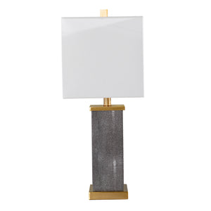 Rectangular table lamp w/ linen shade Image 4