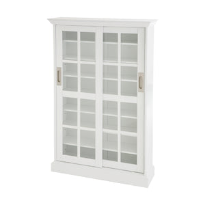 Media Cabinet w/ Sliding Doors - White