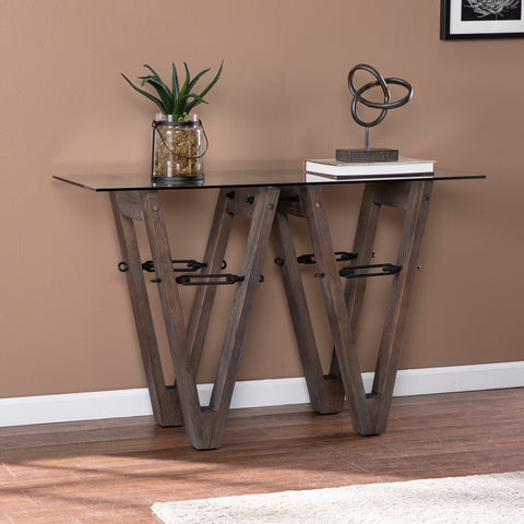 Image of Glass-top console table Image 1