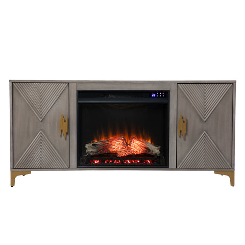 Image of Fireplace media console w/ storage Image 4