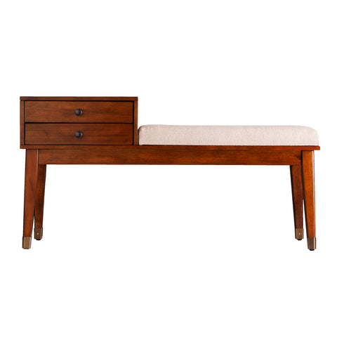 Image of Retro upholstered bench with storage Image 3