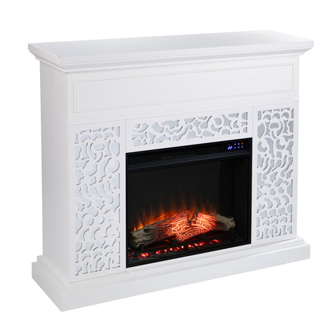 Image of Modern electric fireplace w/ mirror accents Image 4