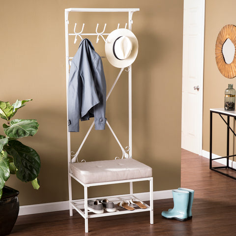 Image of All-in-one coat rack w/ bench seat Image 1