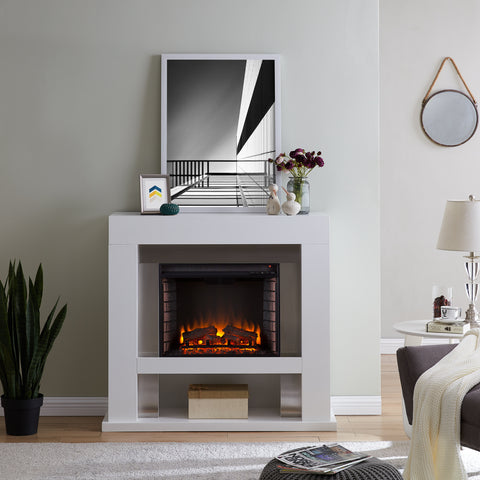 Image of Industrial electric fireplace in contemporary silhouette Image 1