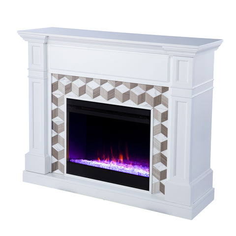 Image of Electric fireplace w/ color changing flames Image 5