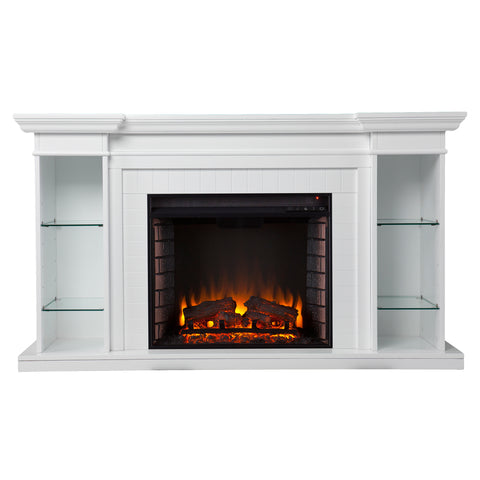 Image of Electric fireplace curio w/ storage Image 3