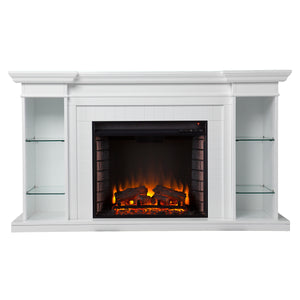 Electric fireplace curio w/ storage Image 3