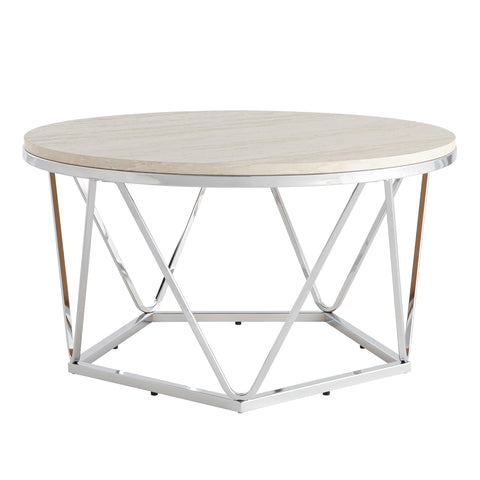 Image of Faux stone round cocktail table Image 5