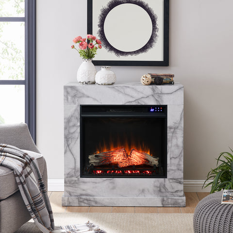 Image of Faux marble fireplace mantel Image 1