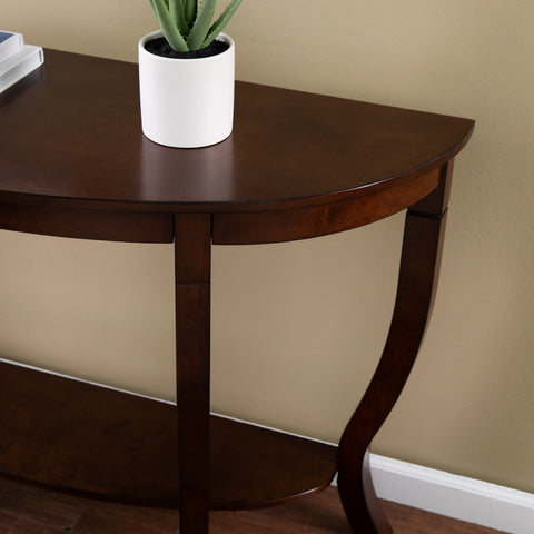 Image of Demilune console table w/ shelf Image 2