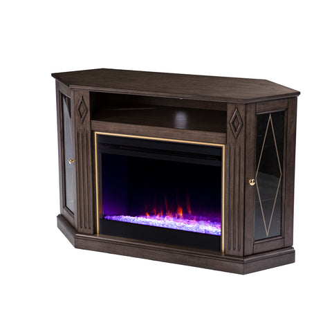 Image of Electric media fireplace w/ color changing flames Image 5