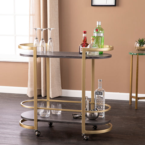 Image of Modern beverage cart w/ wheels Image 1