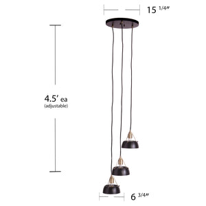 Renmarco Contemporary 3-Light Cluster Pendant