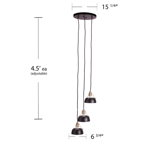 Image of Pendant lamp w/ 3 hanging lights Image 8