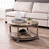 Goes anywhere round coffee table w/ display shelf Image 1